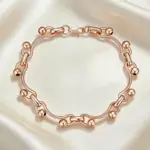 Kinel, pulsera colgante brillante a la moda para mujer, oro rosa 585, accesorios diarios simples, joyería fina diaria de alta calidad para novias 6