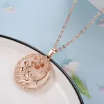 Kinel-collar de flores huecas de oro rosa 585 para mujer, circonita Natural, joyería étnica diaria para fiesta de boda, novedad de 2023 4