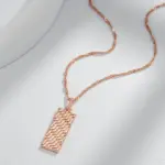 Kinel, collar con colgante brillante a la moda novedosa para mujer, colgante cuadrado Simple de Color oro rosa 585, joyería diaria de alta calidad 4