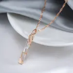 Kinel-collar con colgante de circón hueco geométrico, chapado en oro rosa y plata 585, joyería fina diaria para boda, regalo 4