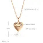 Kinel-collar con colgante de corazón para mujer, circonita Natural de lujo con Color oro rosa 585, joyería moderna para fiesta y boda 2