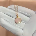 Kinel-collares con colgante de moneda redonda para mujer, Color oro rosa 585, circonita Natural Simple, colgante brillante, joyería fina para fiesta 4