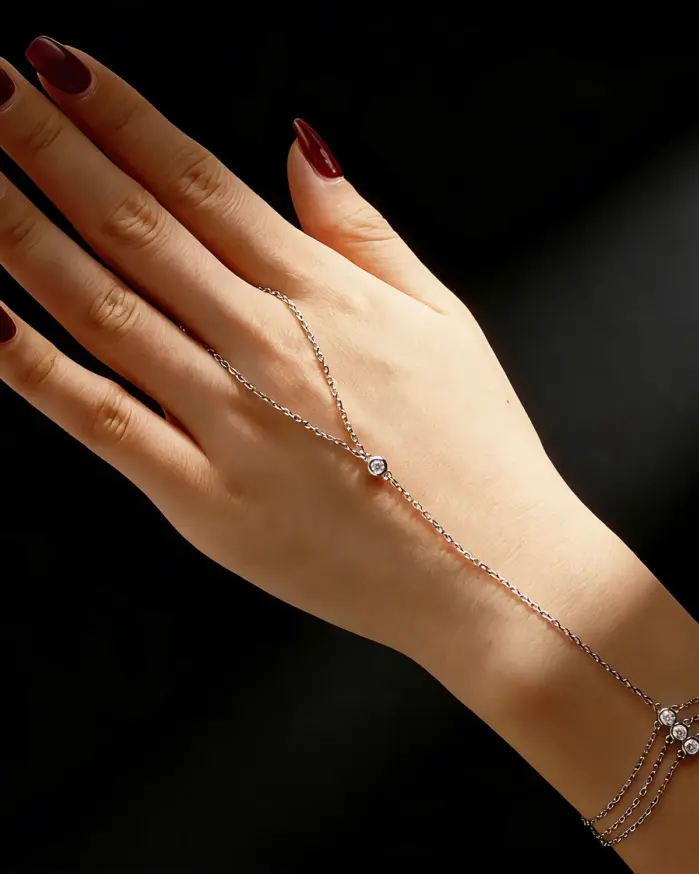 KNOBSPIN-Pulseras de dedo de moissanita para mujer, pulsera de moissanita de Color D de 3mm con certificado GRA, joyería de mano, cadena fina de plata 925 2