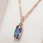 Kienl-collar con colgante de circón Natural colorido para mujer, colgante de lujo de Color oro rosa 585, joyería fina diaria de alta calidad 1