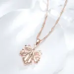 Kinel, nueva tendencia, collar con colgante de hoja para mujer, moda 585, Color oro rosa, joyería de Metal creativa, collar diario romántico único 4