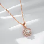 Kinel-collar con colgante cuadrado de circón Natural brillante para mujer, tendencia 585, colgante de cristal de Color oro rosa, regalo de joyería Vintage 5