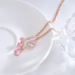 Kinel-collar con colgante de flor de circón Natural rosa brillante para mujer, joyería étnica diaria de mezcla de colores de oro rosa y plata 585 2