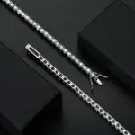 KNOBSPIN-collar de pulsera de tenis de moissanita de 5mm para mujer, de Plata de Ley 925, Diamante de laboratorio D VVS1 con joyería con certificado GRA 5