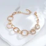 Kinel moda 585 oro rosa circón Natural círculos geométricos pulsera de eslabones mujeres finas modernas regalos de fiesta diarios joyería de boda 4