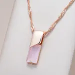 Kienl Trend-collar con colgante de circón Natural rosa cuadrado para mujer, Color oro rosa 585, accesorios exquisitos, joyería fina diaria 1