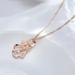 Kinel-collar con colgante grande para mujer, Color oro rosa 585, flores huecas a la moda, accesorios de circón Natural, joyería diaria 4