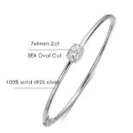 KNOBSPIN-brazaletes de moissanita de corte ovalado de 2 quilates, pulsera delicada con certificado GRA de plata sólida s925 con diamantes elegantes para mujer, regalo de joyería fina 6