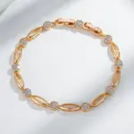 Kinel tendencia novedosa Simple 585 pulsera de Color oro rosa para mujer circón Natural de lujo novia boda joyería fina diaria 2023 nuevo 3
