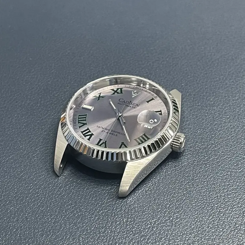 Reloj mecánico automático CADISEN de 38MM para Hombre, Reloj de lujo con cristal de zafiro AR, resistente al agua, acero inoxidable MIYOTA 8215 3