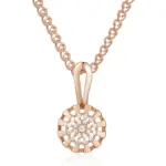 Kinel-collar con colgante de flor de cristal para mujer, Color oro rosa 585, accesorios de circón Natural totalmente brillante, joyería fina diaria 6