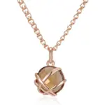 Kinel-collar con colgante de circón Natural para mujer, color marrón claro, lujo, Color oro rosa 585, Metal brillante, joyería étnica fina para uso diario 6