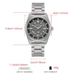 CADISEN TI-7 AUTODYNE Reloj de pulsera de acero y titanio, reloj mecánico automático para hombre, reloj de pulsera MIYOTA 8215, relojes resistentes al agua hasta 100M 6