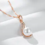 Kinel-collar con colgante de perlas geométricas para mujer, Color oro rosa 585, joyería fina diaria, 2024 5
