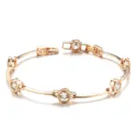 Kinel-pulsera Simple de Color oro rosa 585, tendencia de lujo, circonita Natural, joyería fina diaria para boda y novia, novedad de 2023 6