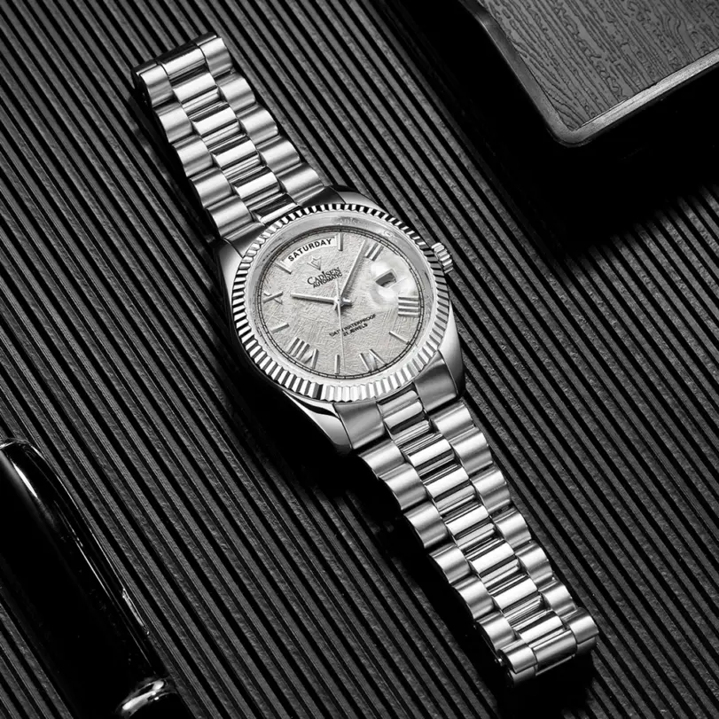 Nuevos relojes mecánicos CADISEN 2025 para hombre, reloj automático con esfera de meteorito de lujo para hombre, semana 100M, reloj japonés MIYOTA 8285 para hombre 5