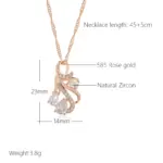 Kinel-collar con colgante grande para mujer, Color oro rosa 585, flores huecas a la moda, accesorios de circón Natural, joyería diaria 2
