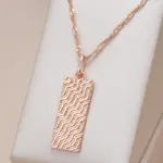 Kinel, collar con colgante brillante a la moda novedosa para mujer, colgante cuadrado Simple de Color oro rosa 585, joyería diaria de alta calidad 1