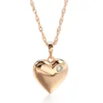 Kinel-collar con colgante de corazón para mujer, circonita Natural de lujo con Color oro rosa 585, joyería moderna para fiesta y boda 6