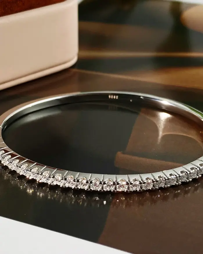 KNOBSPIN-brazaletes de moissanita para mujer, pulseras de diamantes de laboratorio de 2,5mm D VVS1, pulsera de plata de ley 925, regalo de cumpleaños y boda 2