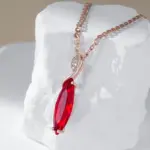 Kinel-collar con colgante de cristal gris ovalado para mujer, Color oro rosa 585, con circón Natural, joyería fina diaria de alta calidad 4