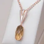Kinel-collar con colgante de circón Natural para mujer, redondo, marrón claro, Simple, Color oro rosa 585, joyería diaria de alta calidad 1