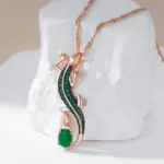 Kinel-collar con colgante de lagarto de circón Natural verde intenso para mujer, chapado en oro rosa 585, joyería Punk diaria de animales Vintage 3