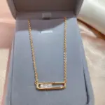 Kinel-collar con colgante geométrico para mujer, Color oro rosa 585, circonita Natural brillante, inusual, creativo, diario, regalo de joyería fina 5
