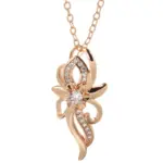 Kinel-collar con colgante de flor de cristal para mujer, Color oro rosa 585, accesorios de circón Natural brillante, joyería fina diaria 6
