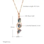 Kinel nuevo 585 Color oro rosa collar de gota para mujer insolito colorido circón Natural moda colgante largo joyería Vintage diaria 2