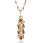 Kinel-collar con colgante de circonita Natural para mujer, Color marrón claro, Cuadrado Simple, Color oro rosa 585, joyería diaria de alta calidad 6