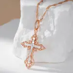 Kinel-collar con colgante de Cruz de la Iglesia Ortodoxa para hombre y mujer, joyería étnica fina diaria, Color oro rosa y plata 585 3
