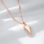 Kinel, collares con colgante brillante a la moda novedosa para mujer, colgante triangular Simple de oro rosa 585, joyería fina diaria de alta calidad 5