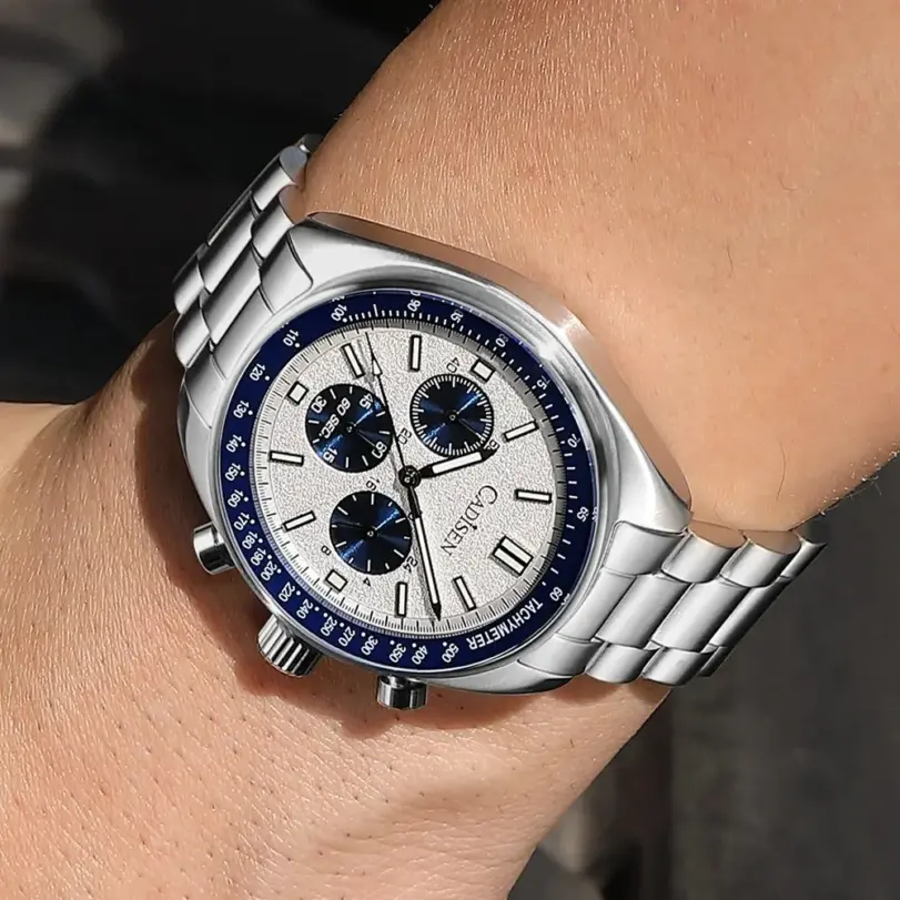 CADISEN 2024 nuevos relojes para hombres, relojes de negocios de cuarzo, reloj japonés VD53 para hombres, reloj de lujo de marca superior, reloj cronógrafo para hombres 4