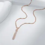 Kinel-collar con colgante de circón Natural para mujer, diseño Simple, moda 585, Color oro rosa, joyería fina romántica para uso diario 5