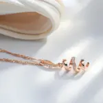 Kinel-collar con colgante giratorio geométrico para mujer, Color oro rosa 585, accesorios de circón Natural, joyería diaria de tendencia nupcial 3