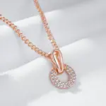 Kinel-collar con colgante de circonita Natural brillante para mujer, diseño único, Color oro rosa 585, regalo de joyería para boda y novia 4