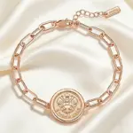 Pulsera Kinel de Lujo en Oro Rosa 585 con Tótem Étnico para Mujer, Joyería Fina Brillante de Metal para Novia, Boda y Uso Diario, Novedad 2026 1
