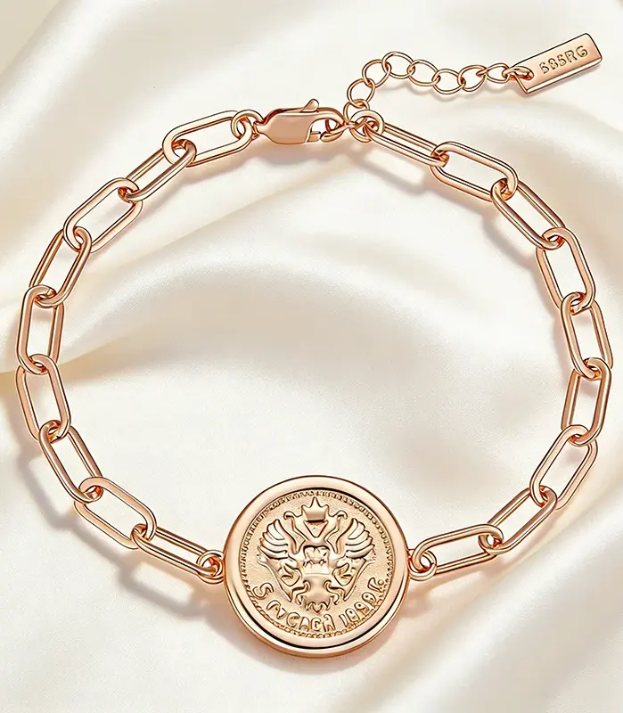 Pulsera Kinel de Lujo en Oro Rosa 585 con Tótem Étnico para Mujer, Joyería Fina Brillante de Metal para Novia, Boda y Uso Diario, Novedad 2026 1