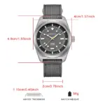 Reloj de Pulsera Mecánico Automático CADISEN 2027 de Acero Titanio con Correa de Lona, Movimiento Japonés MIYOTA 8215, Resistente al Agua 100M, TI-7 Autodyne para Hombre 6