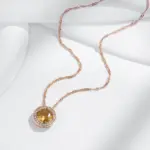 Kinel-pendientes redondos de circonita Natural marrón claro para mujer, aretes sencillos en inglés, Color oro rosa 585, joyería diaria de alta calidad 4