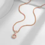 Kienl-collar con colgante de Color oro rosa 585, accesorios de circonita Natural oscilante a la moda, joyería diaria de alta calidad 5
