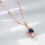 Kienl-Cadena de caracol clásica para mujer, collar con colgante de Color oro rosa 585, accesorios de circón Natural azul, joyería diaria de alta calidad 5