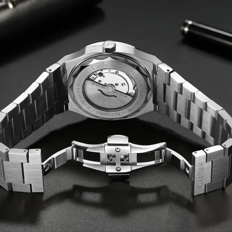 Reloj de buceo CADISEN Retro de lujo zafiro MIYOTA 8215 diseñador alemán hombres relojes mecánicos automáticos 10Bar impermeable luminoso 2