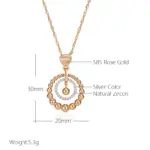 Kinel-collar con colgante de circonita Natural para mujer, cuenta brillante, Color oro rosa y plata, mezcla diaria, joyería fina Retro, moda 585 2