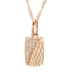 Kinel-collar con colgante cuadrado para mujer, Color oro rosa 585, con accesorios de circón Natural, joyería étnica para boda y novia 6
